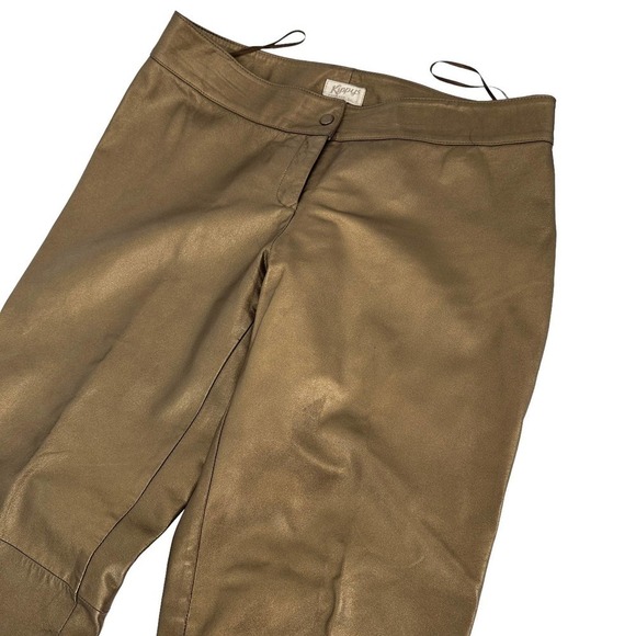 Vintage Kippys Metallic gold Straight Leg Leather pants womens Size 10 - Picture 3 of 13
